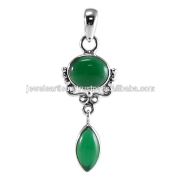 Joyería del colgante de la plata esterlina 925 del ónix verde